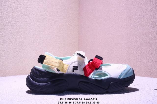 Fila Fusion斐乐潮牌 Conch Sandal 玛丽珍 魔术贴百搭透气溯溪 沙滩凉鞋 Xm0611Q627