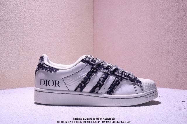 纯原 Clot X Ad Originals Supersar #贝壳头暴力熊联名限定 贴合柔软皮料黑白配色 ，这双鞋的整体设计思路和风格可以说很Clot。鞋款