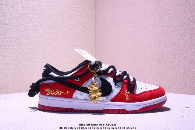 Nike Sb Dunk Low“龙年限定 黑勾红运当头” 周年高端定制 低帮休闲板鞋 定制鞋盒 大厂纯原品质出货 超高清洁度 皮料切割干净无任何毛边 细节完美
