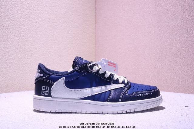 Air Jordan 1 倒钩 纪梵希联名,设计师Diy高端定制 高级浅蓝搭配七彩反光贴条闪勾时尚配色 采用柔软皮革面料带来超高舒适度体验的同时兼备百搭效果 货