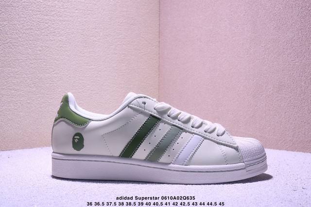 海外爆款限量发售！高端定制 阿迪达斯Adidas三叶草&Gucci Originals Superstar贝壳头系列“Gucci古驰联名 白炭灰”低帮经典百搭休