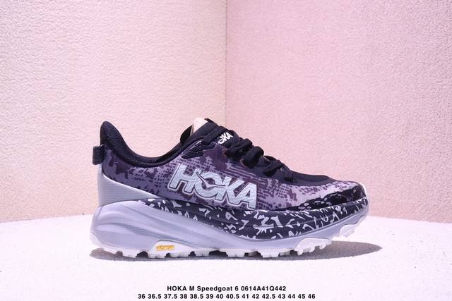 Hoka One One M Speedgoat 6 低帮专业越野跑步鞋 相较于前几代Mafate包裹感更好跟Speedgoat 快速羚羊 系列比起来更加舒适鞋