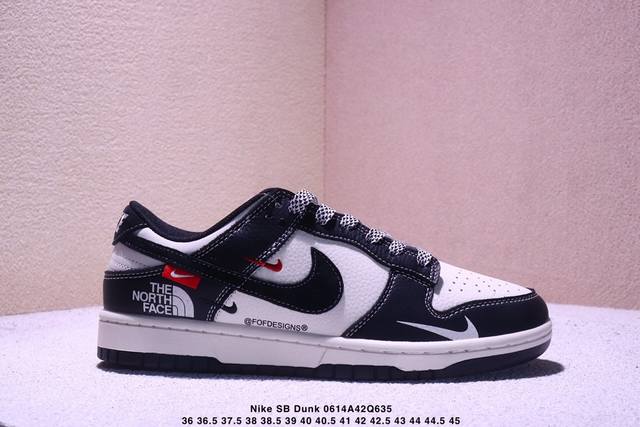 海外爆款限量发售！公司级 Nike Sb Dunk Low“北面联名-黑白黑勾黑勾” 周年高端定制 低帮休闲板鞋 定制鞋盒 大厂纯原品质出货 超高清洁度 皮料切