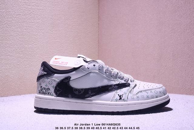 Travis Scott X Fragment Design X Jordan Air Jordan 1 Low Og Sp Lv联名 “黑牛仔印花” 多方联名