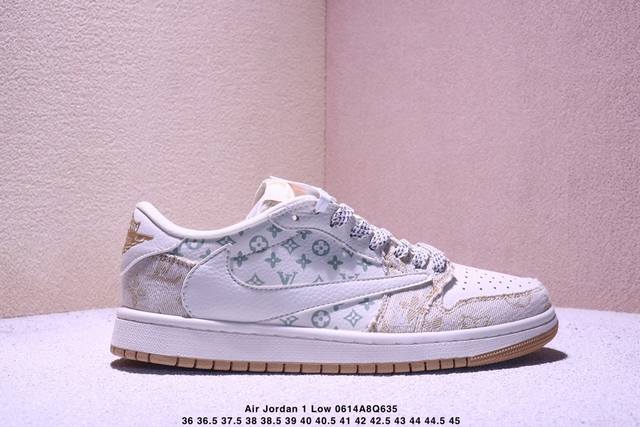 Travis Scott X Fragment Design X Jordan Air Jordan 1 Low Og Sp Lv联名 “黑牛仔印花” 多方联名