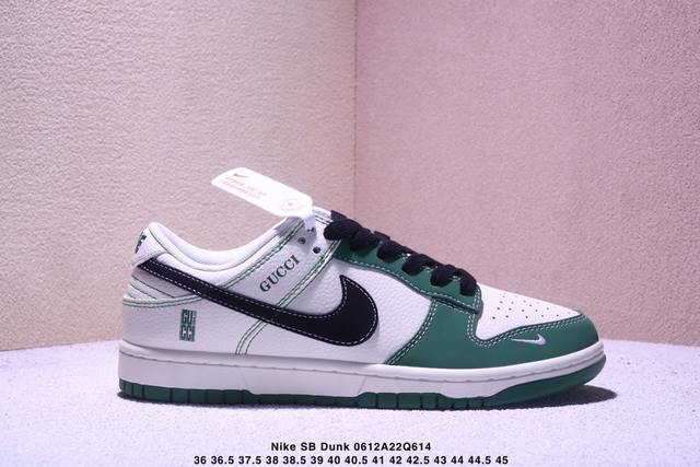 海外爆款限量发售！高端定制Nike Sb Dunk Low 古驰联名---白绿黑钩 高端定制 低帮休闲板鞋 定制鞋盒 大厂纯原品质出货 超高清洁度 皮料切割干净