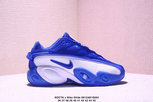 耐克Nocta X Nike Glide 织物潮流百搭 复古低帮篮球鞋 实拍首发 采用黑色网眼鞋面 搭配以碳纤维为灵感的挡泥板和与中底相配的Swoosh 标志