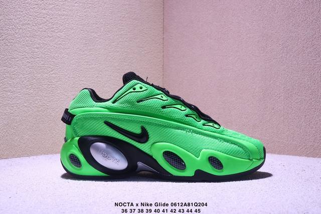 耐克Nocta X Nike Glide 织物潮流百搭 复古低帮篮球鞋 实拍首发 采用黑色网眼鞋面 搭配以碳纤维为灵感的挡泥板和与中底相配的Swoosh 标志