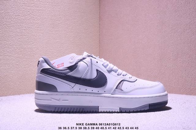 耐克W Nike Gamma Force兼顾舒适脚感和出众风范，演绎匠心之作。结构性的支撑贴合感结合复古篮球设计，塑就场外全明星风范。 货号：Fq2766- 尺