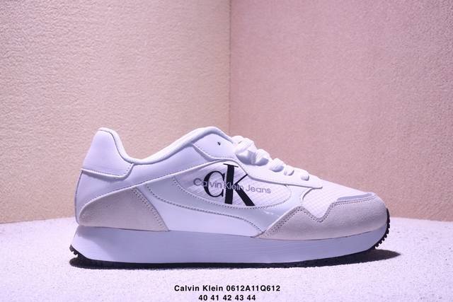 Calvin Klein 卡文克莱 街头 低帮 运动潮流 复古 板鞋 Calvin Klein Jeans 24秋冬男女Ck牛皮革拼接印花休闲运动阿甘鞋简约百搭