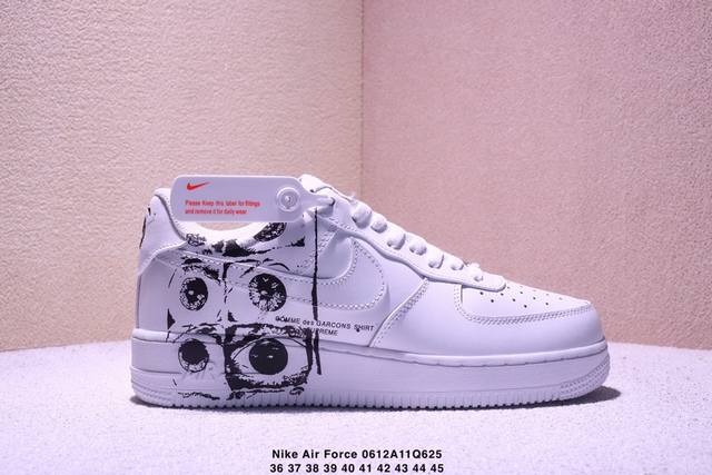 Nike 耐克 采用软质荔枝纹牛剖皮革鞋面材质耐克Nike Wmns Air Force 7 Low White Cherry Blosso Pink 空军一号