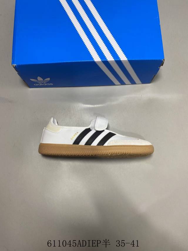 阿迪达斯三叶草Adidas Originals Samba Jane W 魔术贴桑巴舞系列绅士德训足球风百搭低帮休闲运动板鞋凉鞋 6 45Adiep半 35-4