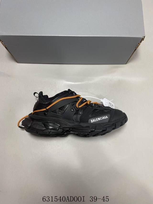 巴黎世家3.0 三代户外概念鞋 Balenciaga Sneaker Tess S.Gomma Maille White Orange 纯原版本 631540A
