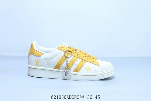 阿迪达斯Adidas Originals Superstar防滑耐磨轻便透气 低帮 贝壳头板鞋 货号 Jy8907 6 30Adoro半 36-45