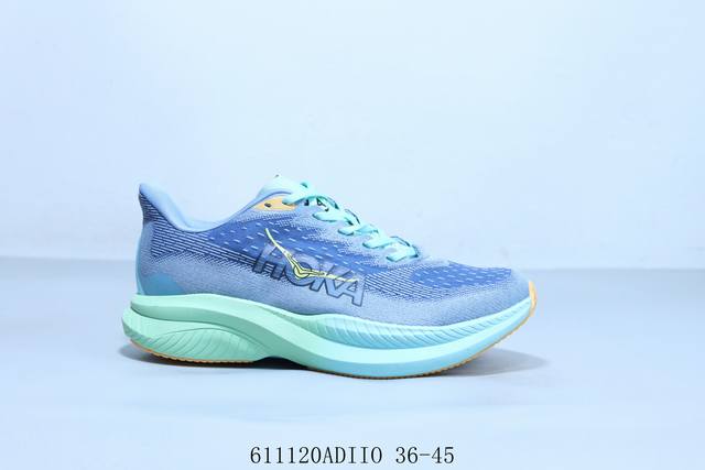 Hoka M Mach 6代机能轻量缓震网面增高越野男女跑步鞋 611 Adiio 36-45