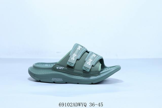 Hoka 夏季百搭沙滩魔术贴一字拖纯色简约室内拖鞋 69102Adwyq 36-45