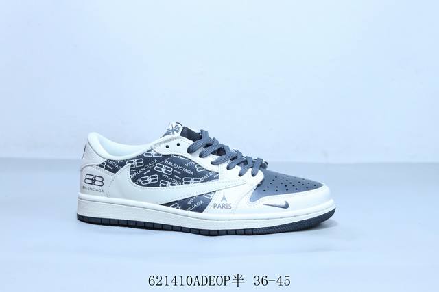 乔丹Air Jordan 1 Low Aj1 乔1低帮复古文化休闲运动篮球鞋倒勾 货号 Ld2025-019 621410Adeop半 36-45