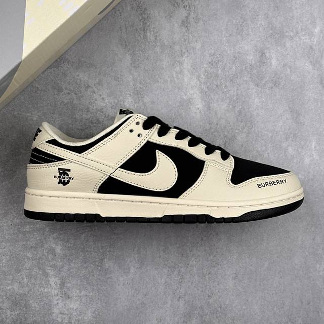 本地 核心私 Nike Sb Dunk Low 巴宝莉联名---奶白黑 高端定制 低帮休闲板鞋 定制鞋盒 大厂纯原品质出货 超高清洁度 皮料切割干净无任何毛边