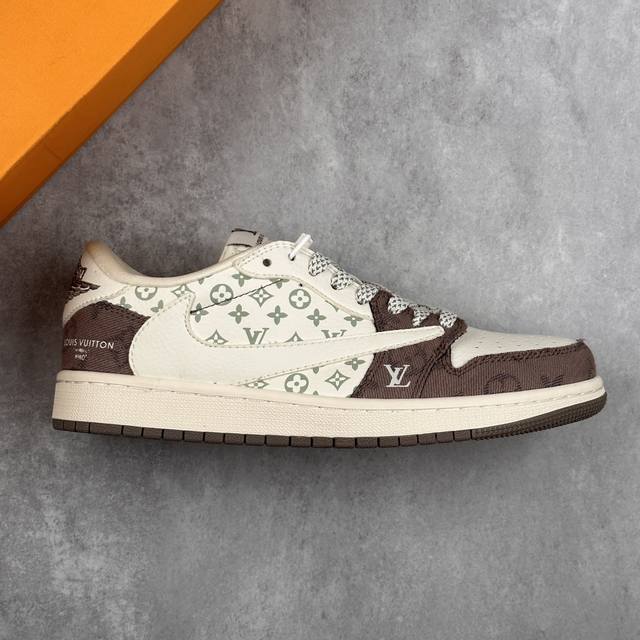 特价本地 核心私 Travis Scott X Fragment Design X Air Jordan 1 Low Og Sp Aj1 乔1 Lv联名浅灰牛仔