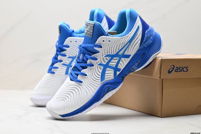 公司级Asics Court Ff 2 Novak Clay 亚瑟士 耐磨透气 低帮专业网球鞋 适用于所有球场的网球鞋 主要是硬地球场 追求日常练习的耐用性和反