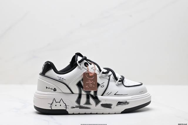 公司级Mlb Chunky Liner Pu ‘Diy定制’ 简约时尚 百搭 包裹性保暖防滑防水减震 低帮 板鞋 货号:3Asxca12N 尺码:35.5 36