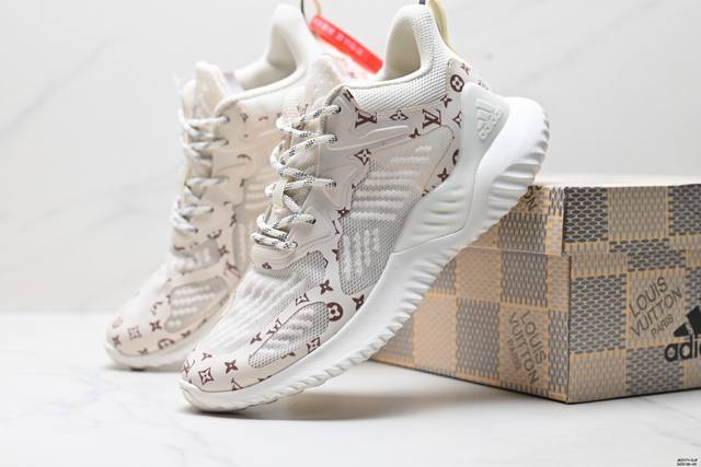 公司级Adidas Lv Alphabounce M 3M反光 阿尔法跑鞋 Bouncetm中底与Forged Mesh 热融合多层绒布的结合 外加马牌大底 货