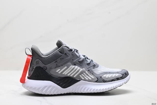 公司级Adidas Lv Alphabounce M 3M反光 阿尔法跑鞋 Bouncetm中底与Forged Mesh 热融合多层绒布的结合 外加马牌大底 货