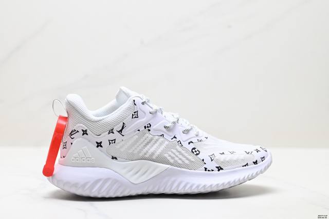 公司级Adidas Lv Alphabounce M 3M反光 阿尔法跑鞋 Bouncetm中底与Forged Mesh 热融合多层绒布的结合 外加马牌大底 货