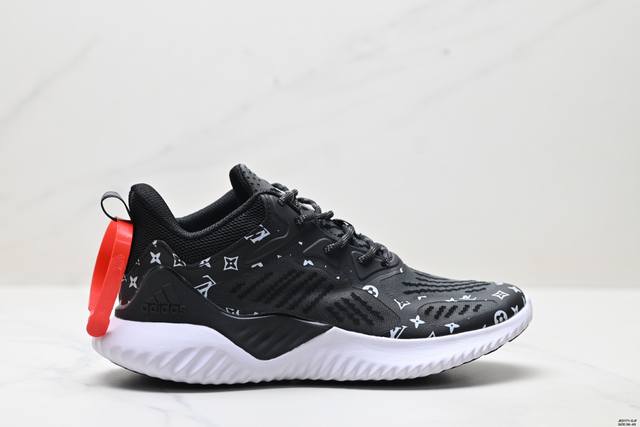 公司级Adidas Lv Alphabounce M 3M反光 阿尔法跑鞋 Bouncetm中底与Forged Mesh 热融合多层绒布的结合 外加马牌大底 货