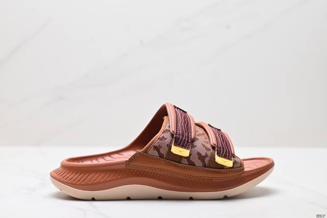 公司级Hoka One One Ora Luxe 休闲透气舒缓 橡胶底防滑一字拖鞋 轻量透气：采用轻量透气材料，即使在炎热的夏日也能保持清爽 缓震技术：鞋底的缓