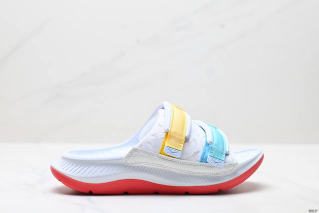 公司级Hoka One One Ora Luxe 休闲透气舒缓 橡胶底防滑一字拖鞋 轻量透气：采用轻量透气材料，即使在炎热的夏日也能保持清爽 缓震技术：鞋底的缓