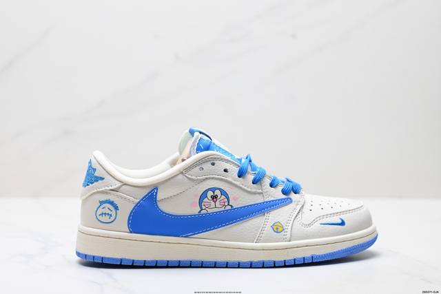公司级Nike Air Jordan 1 X Travis Scott Aj1倒勾 乔一倒钩 ‘Diy’定制 耐克 低帮文化篮球鞋 完美品质出货 细节如图所示