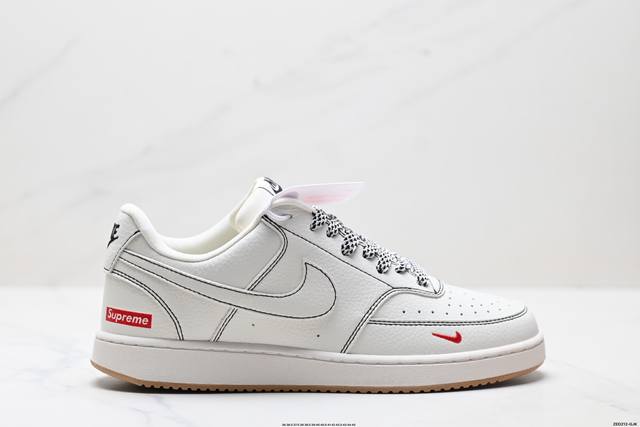 公司级Nike Court Vision Lo ‘Diy’定制 低帮百搭 透气休闲运动板鞋 兼顾舒适脚感和出众风范 演绎匠心之作 结构性的支撑贴合感结合复古篮球