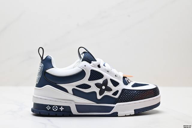 真标Louis Vuitton Trainer Sneaker Low 全新 Lv 路易威登 休闲运动文化百搭板鞋 尺码:36-45 Id:Jkd129-Gjk