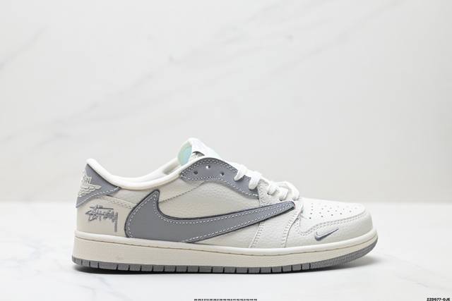 公司级Nike Air Jordan 1 X Travis Scott Aj1倒勾 乔一倒钩 ‘Diy’定制 耐克 低帮文化篮球鞋 完美品质出货 细节如图所示