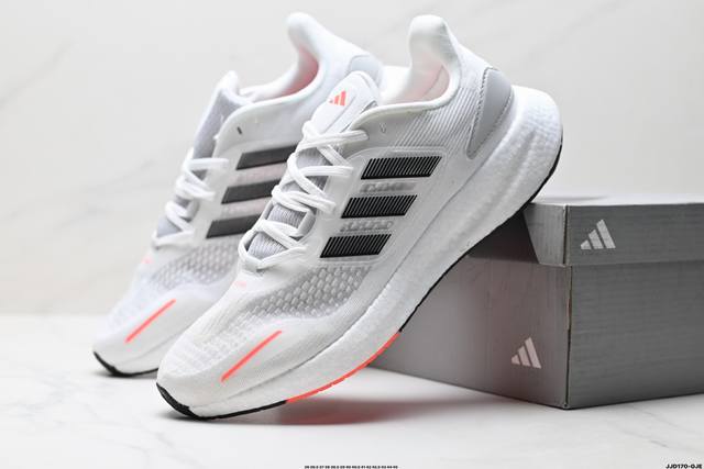 公司级Adidas Pureboost 22 H.Rdy 阿迪达斯 爆米花缓震中底跑步鞋 鞋面以织编材质为基底 后及跟脚趾处融全入新设计 通过格网印刷支将撑材料
