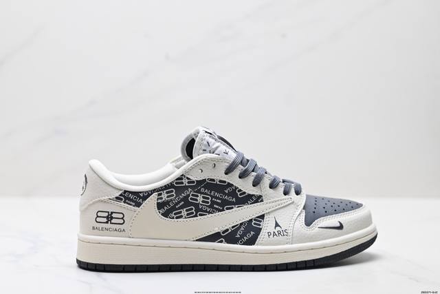 公司级Nike Air Jordan 1 X Travis Scott Aj1倒勾 乔一倒钩 ‘Diy’定制 耐克 低帮文化篮球鞋 完美品质出货 细节如图所示