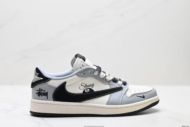 公司级Nike Air Jordan 1 X Travis Scott Aj1倒勾 乔一倒钩 ‘Diy’定制 耐克 低帮文化篮球鞋 完美品质出货 细节如图所示