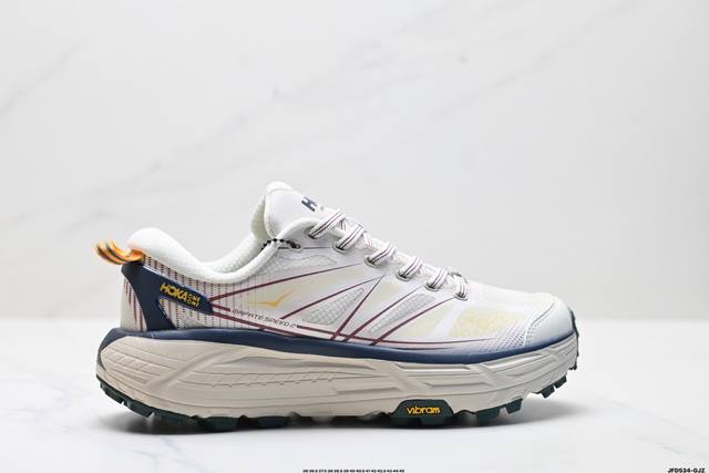 公司级Hoka One One Mafate Speed 2 Low 轻量低帮户外越野跑鞋 户外山脉越野轻量运动跑鞋 鞋面用轻的无缝架构 鞋带用了弹性不易松脱的