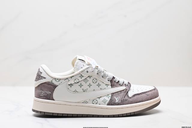 福利 公司级Nike Air Jordan 1 X Travis Scott Aj1倒勾 乔一倒钩 ‘Diy’定制 耐克 低帮文化篮球鞋 完美品质出货 细节如图