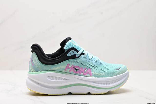 公司级Hoka One One Bondi 9 复古舒适防滑耐磨 低帮 山地户外跑步鞋 货号:1162012 尺码:36 36.5 37.5 38 38.5 3