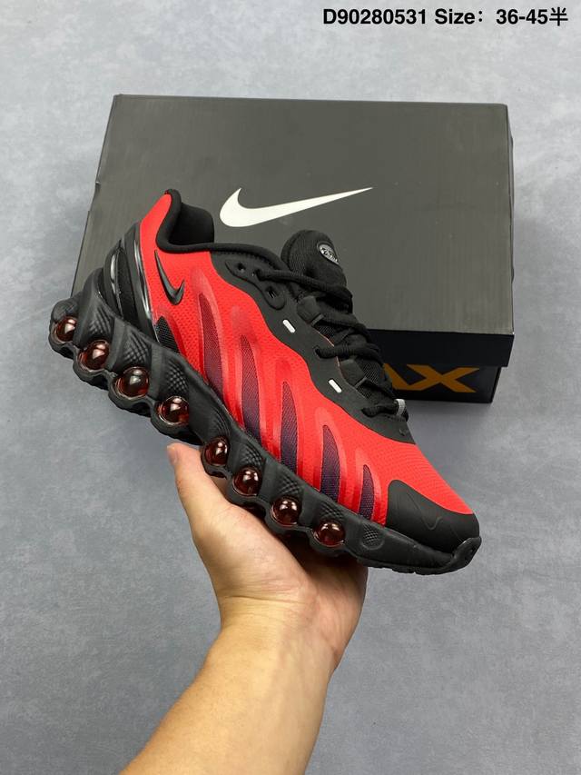 公司级Nike Air Max Dn8 全掌科技气垫 缓震运动跑鞋 Dn8的核心亮点在于其八腔气垫结构 根据不同部位设定的气压值专为行走设计 提供卓越的舒适感
