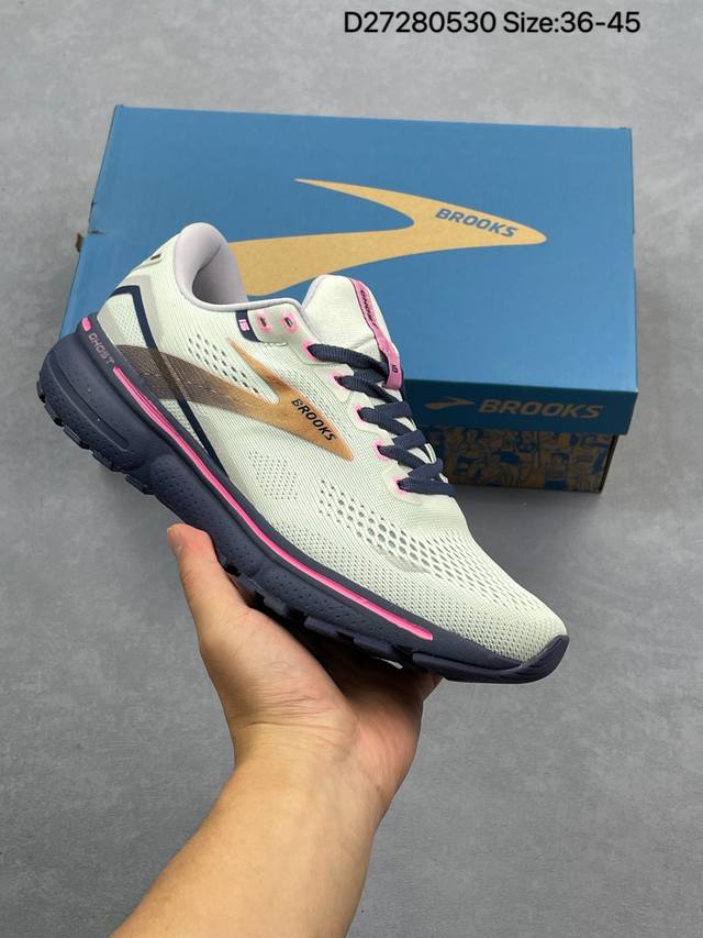美国百年专业运动品牌 Brooks Chost 15 布鲁克斯 防滑耐磨 休闲时尚网面透气复古休闲运动跑步鞋 120380 1B 130 码数：如图 D27 5