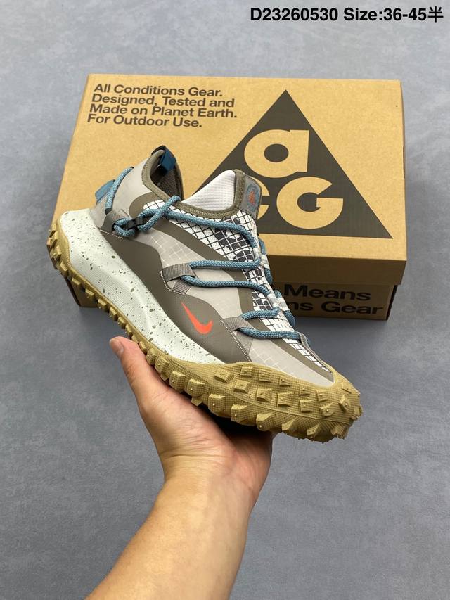 耐克Nike Acg Mountain Fly Low Gtx Se 耐克 低帮 峡谷紫 机能防水 低邦户外功能鞋 鞋面采用Gore-Tex技术，提供出色防水性