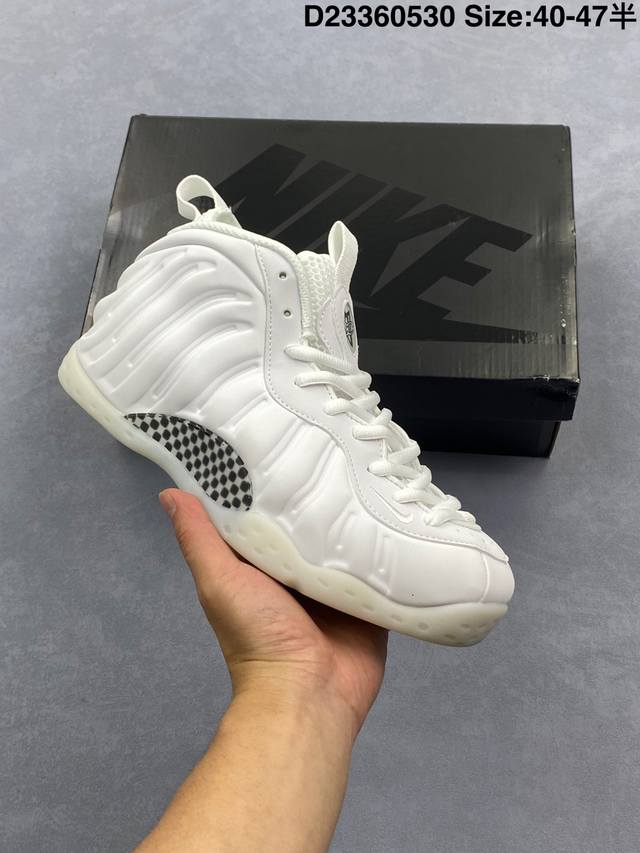 耐克Nike Foamposite One 喷泡 中帮 复古篮球鞋 尺码40 40.5 41 42 42.5 43 44 45 46 货号Hj5195-100#