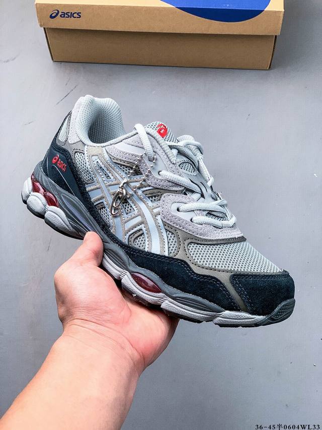 Asics 亚瑟士Gel-Nyc 2055透气网眼鞋面配合部分合成革材质 采用全新Ahar+橡胶材质 更加耐磨 0604Wl33