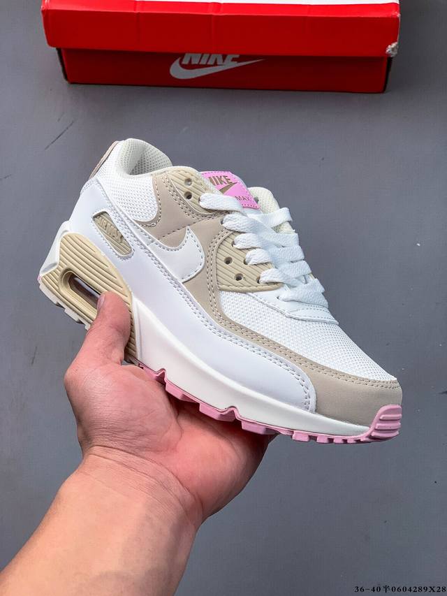 公司级！耐克 Wmns Nike Air Max 90 Oreo 半掌气垫全皮复古运动休闲慢跑鞋 0604289X28