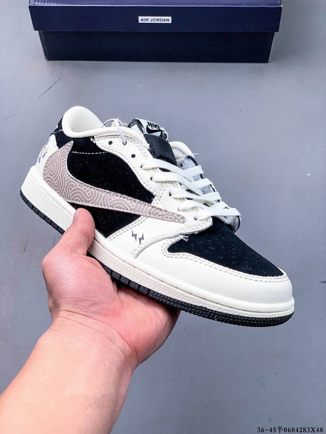 公司级头层！耐克Nike Air Jordan 1 Low Aj1乔1 低帮潮流缓运动休闲板鞋。Aj1 低帮拼接 完美版型真头层牛皮# 内置缓震气垫 原鞋开模
