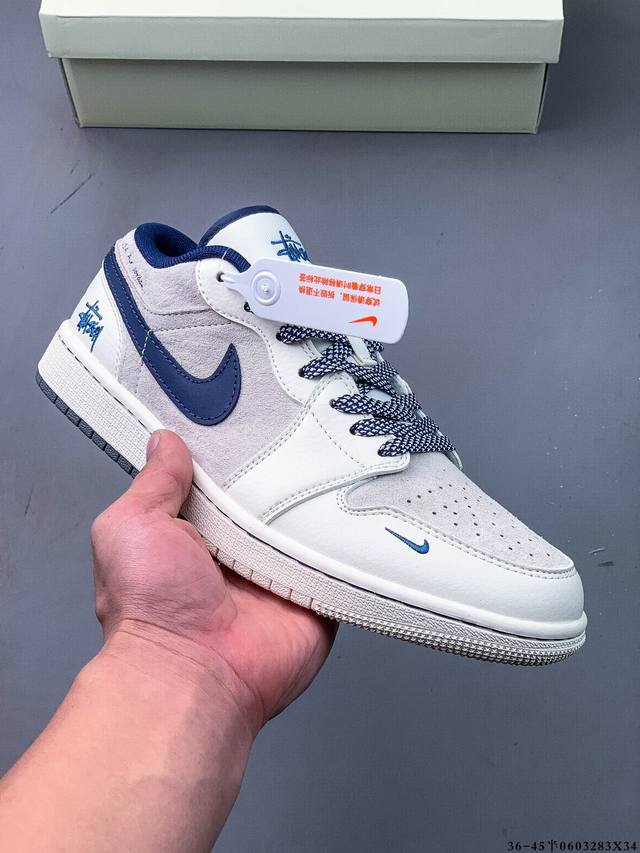 公司级头层！耐克Nike Air Jordan 1 Low Aj1乔1 低帮潮流缓运动休闲板鞋。Aj1 低帮拼接 完美版型真头层牛皮# 内置缓震气垫 原鞋开模