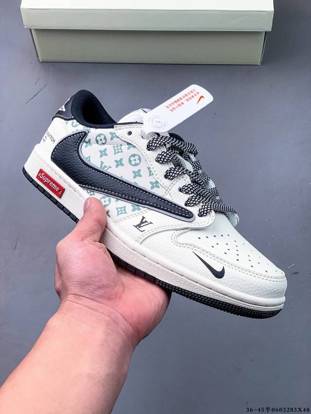 公司级头层！耐克Nike Air Jordan 1 Low Aj1乔1 低帮潮流缓运动休闲板鞋。Aj1 低帮拼接 完美版型真头层牛皮# 内置缓震气垫 原鞋开模